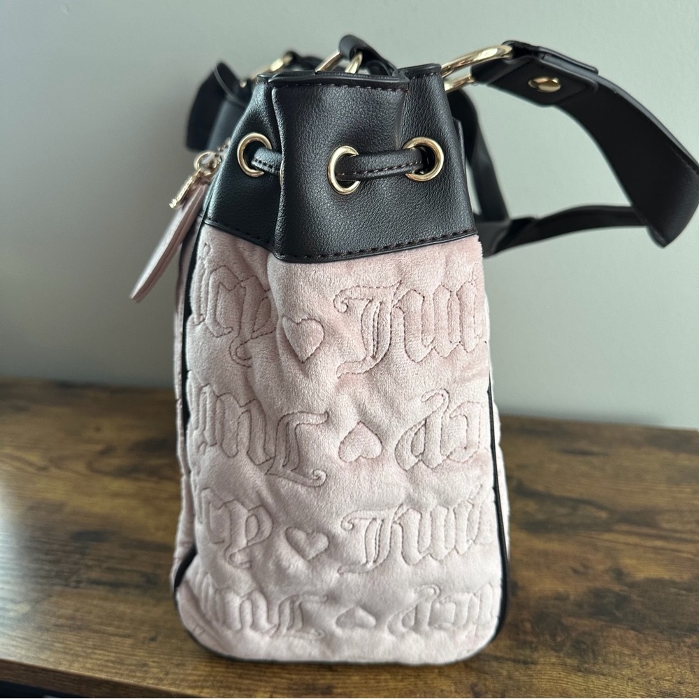 New Juicy Couture Vintage Dreams Tote Daydreamer Pink Blush Brown Pink Viral Bag - Picture 3 of 6